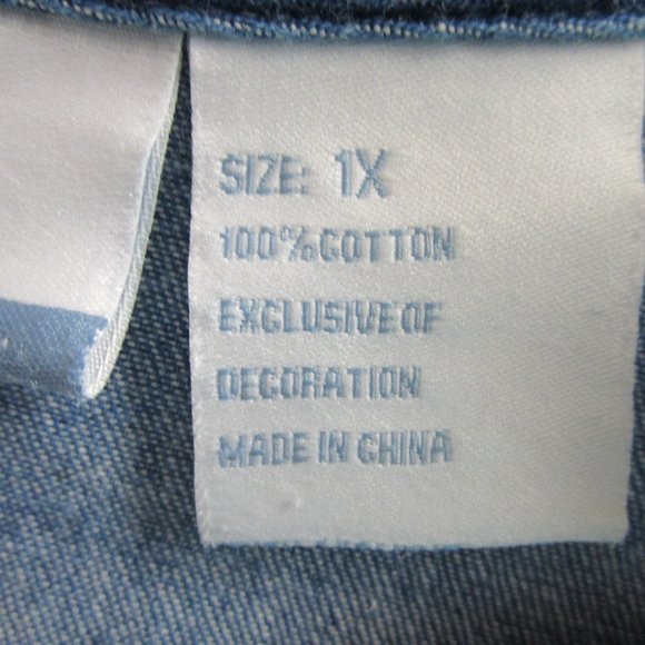 100% cotton denim peasant blouse - Picture 6 of 6